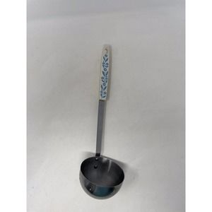 Vintage CorningWare Blue Corn Flower Serving Ladle Japan Taiwan Household SS